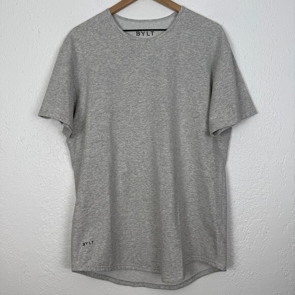 BYLT Men's Grey Drop Cut Short Sleeve Lux Shirt Size Large - Picture 1 of 4